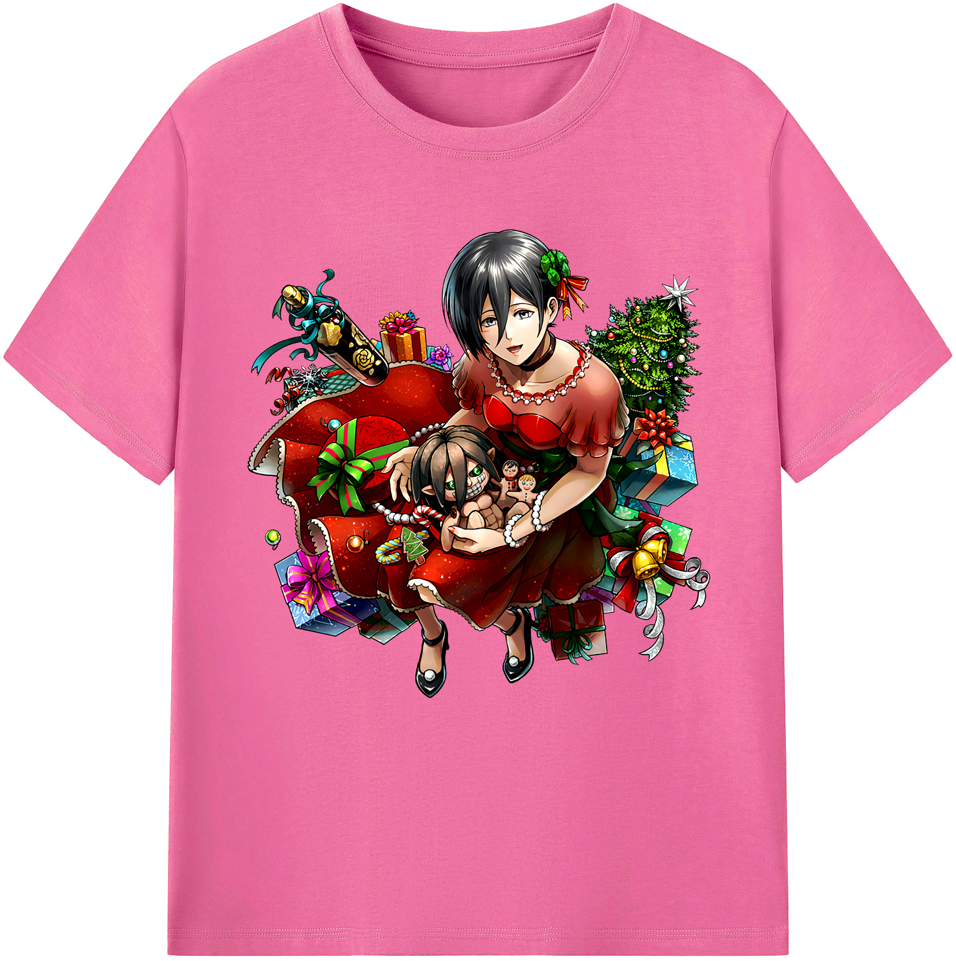 （画像用） 進撃の巨人 ミカサ·アッカーマン Attack on Titan Mikasa Ackerman レディースカジュアルプリントTシャツ（綿100％）